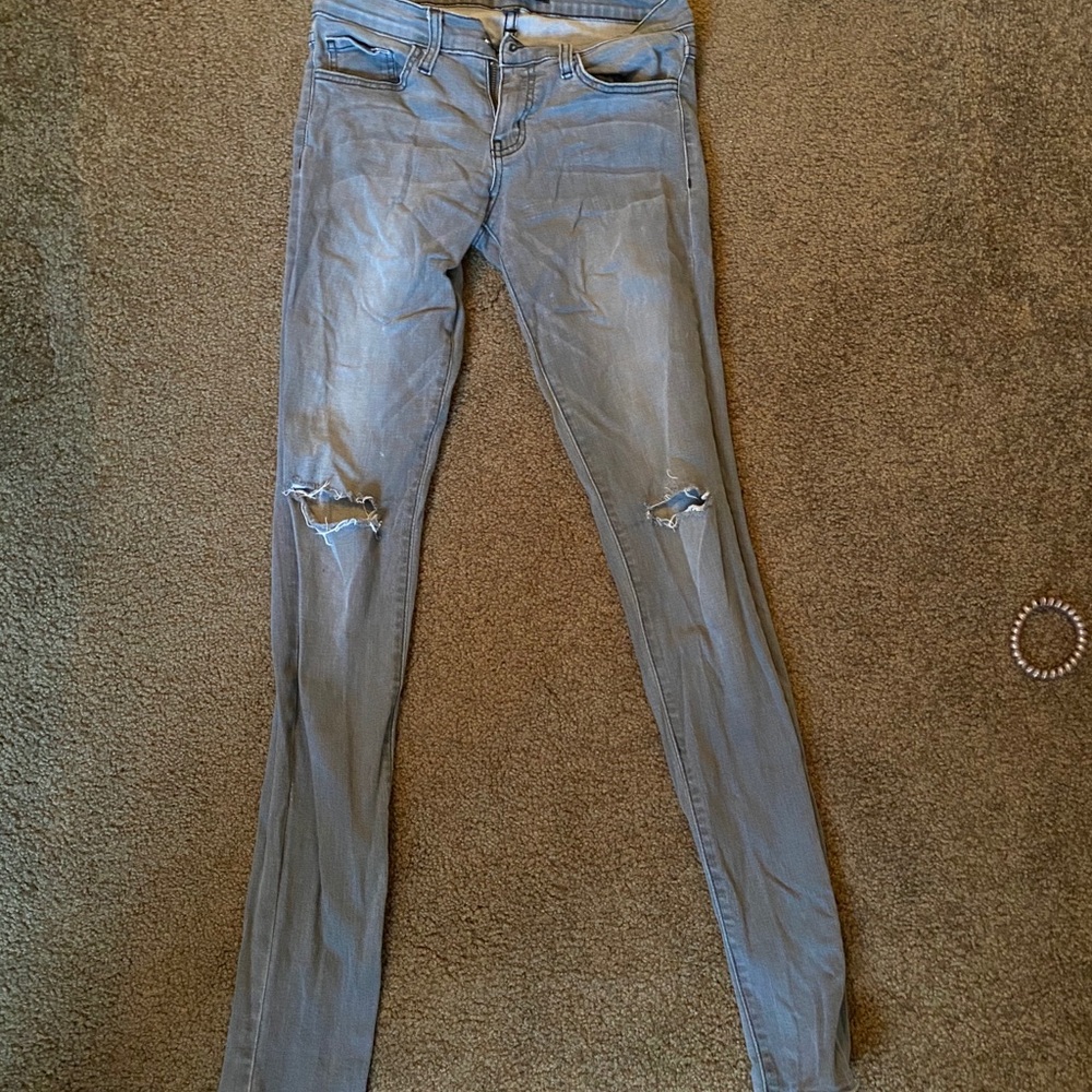 Gray ripped jeans